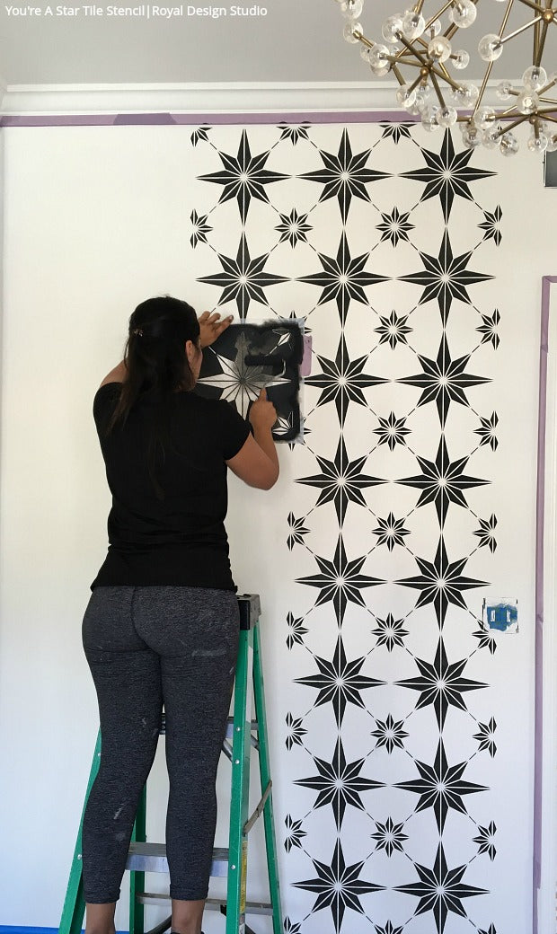Seeing Stars: The BEST Way to Decorate Your Walls - Learn How To Stencil VIDEO Tutorial - Royal Design Studio Wall Stencils for Painting DIY Decor