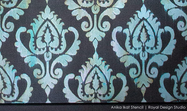 How to Stencil Tutorial: Exotic Ikat Stencils Ikea Furniture Hack - Royal Design Studio