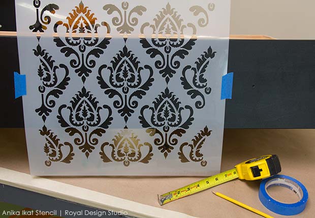 How to Stencil Tutorial: Exotic Ikat Stencils Ikea Furniture Hack - Royal Design Studio