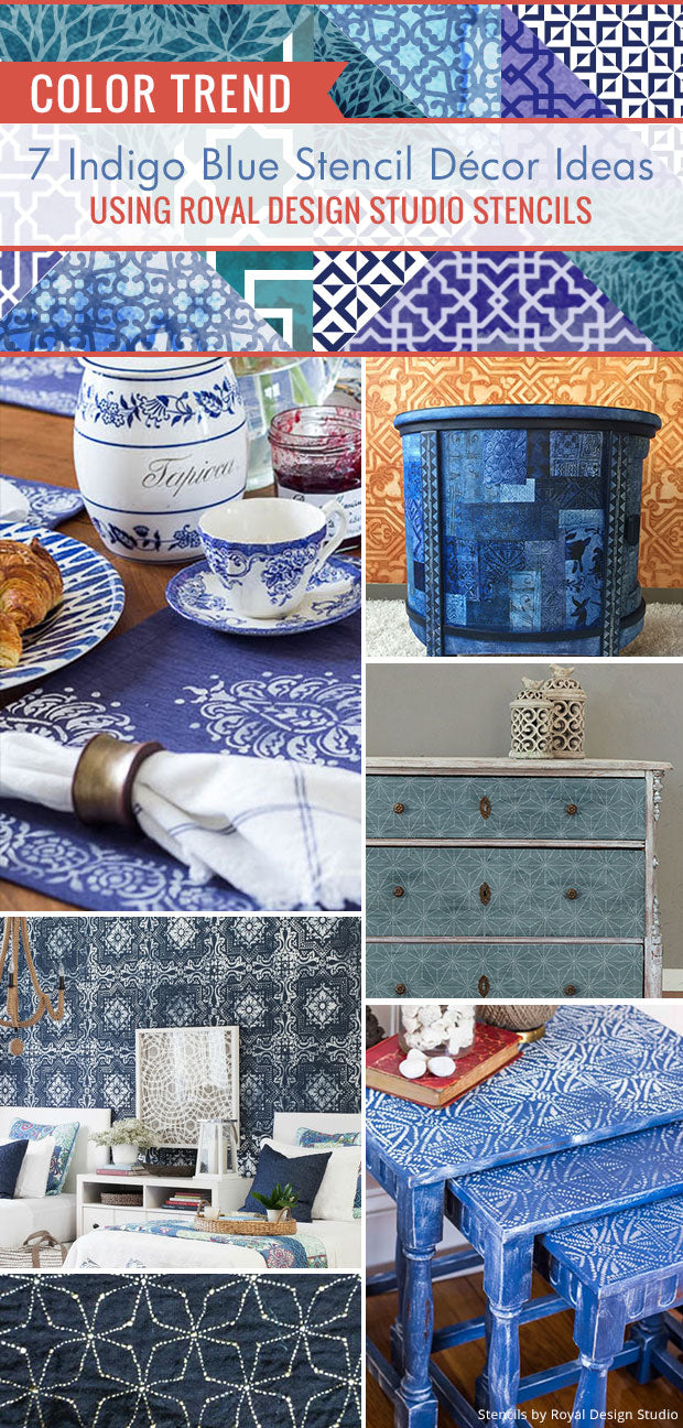 Color Trend: 8 Indigo Blue Stencil Décor Ideas