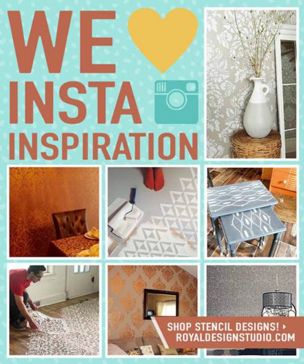 Amazing Stencil Projects Ideas for Insta-Inspiration - The Best 18 Instagram Photos using Royal Design Studio Wall Stencils, Floor Stencils, and Furniture Stencils