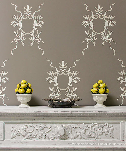 Stencil an Accent Wall: Old World is New Again - DIY Tutorial from Royal Design Studio