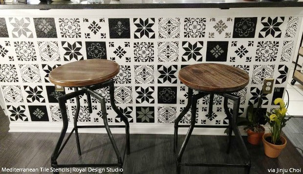 12 Stunning Ideas for Painting a DIY Kitchen Backsplash Design with Wall Stencils - Royal Design Studio
