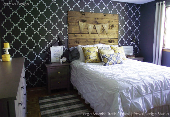 Stencil Ideas for Guest Room Feature Wall