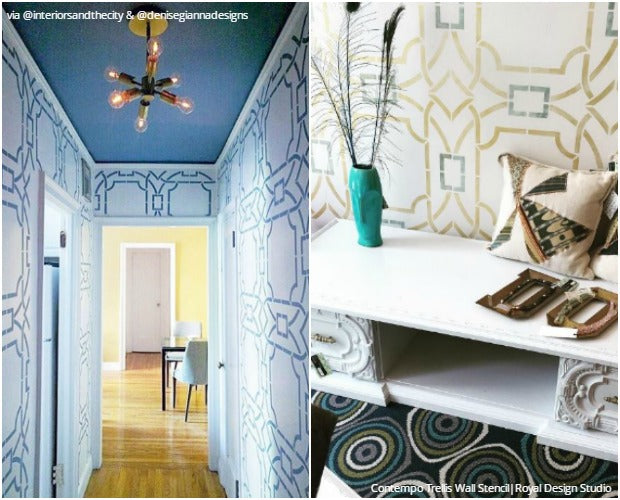 Wall, Floor & Furniture Stencils Inspire Interiors on Instagram - 23 Easy DIY Decor Ideas - Royal Design Studio