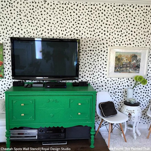 Go Wild & Decorate Your Home Decor with Cheetah Spots Wall Stencils and Animal Print Pattern from Royal Design Studio