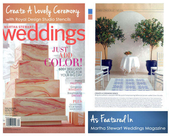 Martha Stewart Weddings shows how to create beautiful wedding ceremonies and features Royal Design Studio Stencils