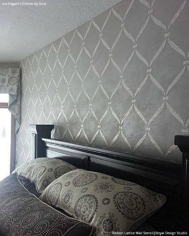 11 DIY Wall Stencil Ideas for Dreamy Romantic Bedroom Decor - Royal Design Studio