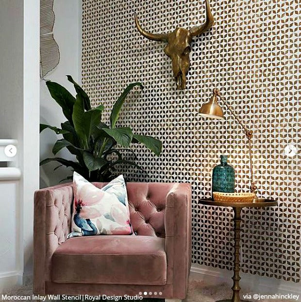 Stuck in a Decorating Rut? Insta-Inspiration for Your Home - Wall Stencils, Floor Stencils, Tile Stencils, and Furniture Stencils - DIY Decor Projects - Royal Design Studio Stencils for Painting