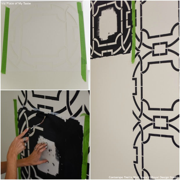Get the Look: Stencil a Boho Chic Accent Wall with Modern Bold Graphic Wall Stencils