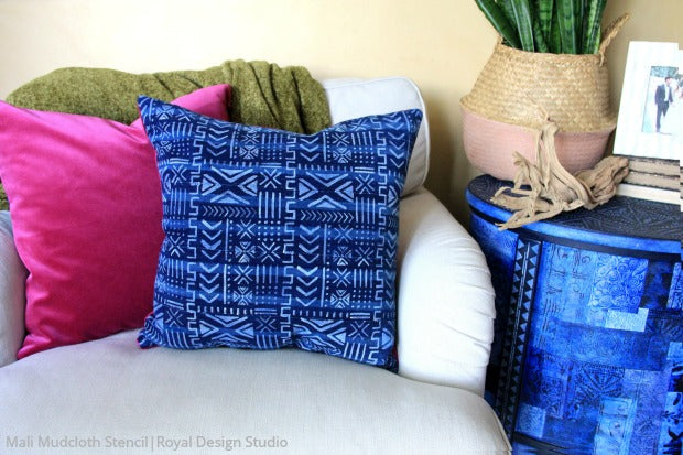 [VIDEO] How to Paint Fabric & DIY Pillows with Bohemian Stencils - Craft Stenciling Tutorial from Royal Design Studio