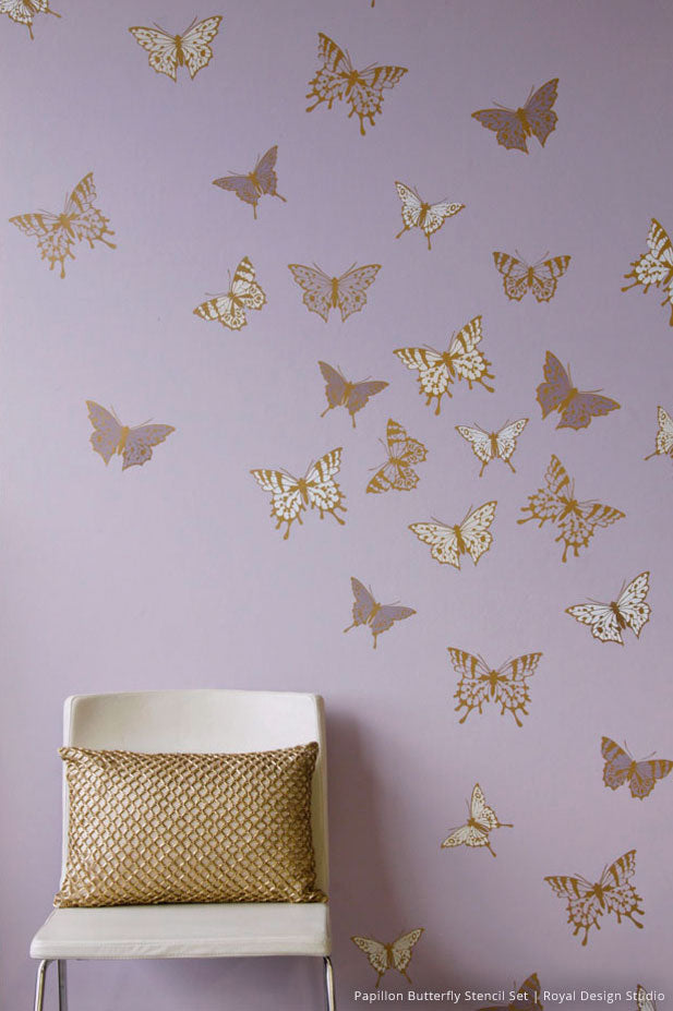 Soar into Style: How to Stencil Butterfly Wall Art - Royal Design Studio Stencil Tutorial