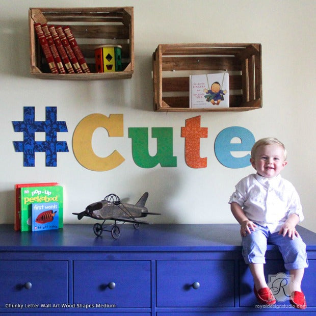 Craft Stencil VIDEO Tutorial: Cute Wall Art Letters for Kids Room Decor