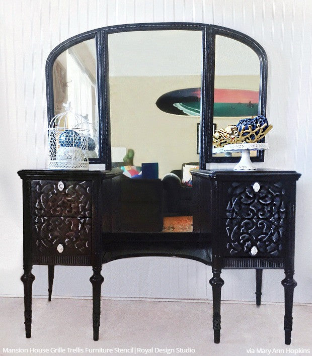 DIY Decor Painting Ideas - Finishing Furniture Touches with Stencil Designs - Royal Design Studio