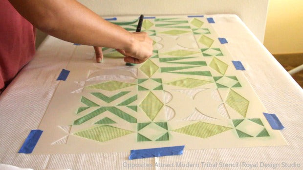 How to Stencil a DIY Shower Curtain That Anyone Can Make!