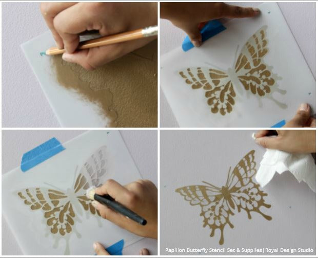 Soar into Style: How to Stencil Butterfly Wall Art - Royal Design Studio Stencil Tutorial