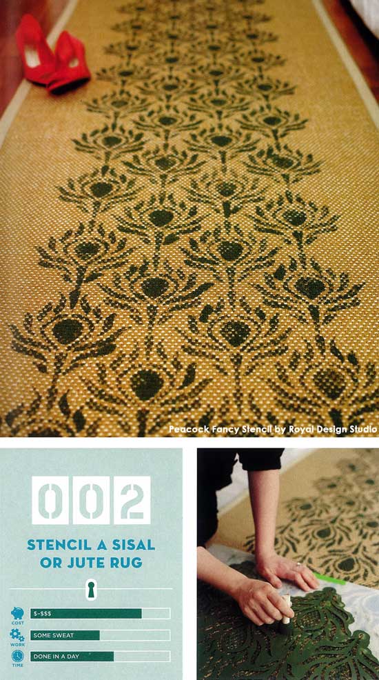 The Peacock Fancy Stencil from Royal Design Studio is one of their many furniture stencils perfect for smaller projects