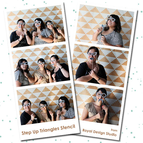 DIY Wedding Project! Stencil your own fun Photo Booth Backdrop with Modern Stencils from Royal Design Studio