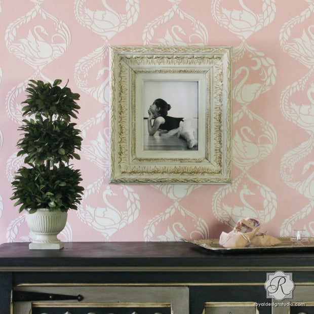 The Sweetest Stencil Embossing and Raised Pattern in 9 Easy Steps using Royal Design Studio Wallpaper Wall Stencils