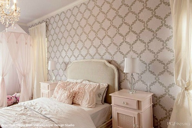 11 DIY Wall Stencil Ideas for Dreamy Romantic Bedroom Decor - Royal Design Studio