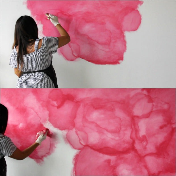 [VIDEO TUTORIAL] How to Stencil a DIY Watercolor Mural - Painting Pink Floral Wall Art with Large Wall Stencils from Royal Design Studio