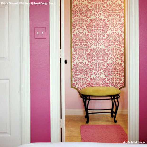 Fresh New Hue for Home Decorating: Stencil Ideas for Pink Interiors from Subtle to Sensational - Royal Design Studio Wall Stencils & Furniture Stencils