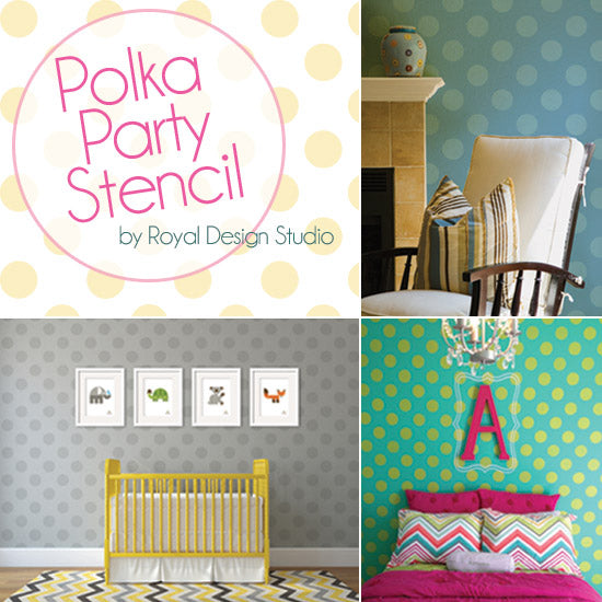 Polka Dot stencil patterns for wall and furniture stenciling | Royal Design Studio Stencils