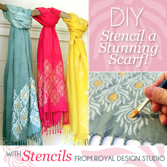 A Pretty Handy Girl Stencils Stylish Scarves as Holiday Gifts