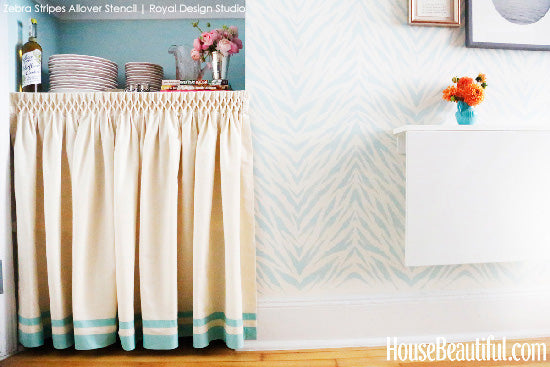 House Beautiful showcases Zebra Stencil Pattern by Royal Design Studio