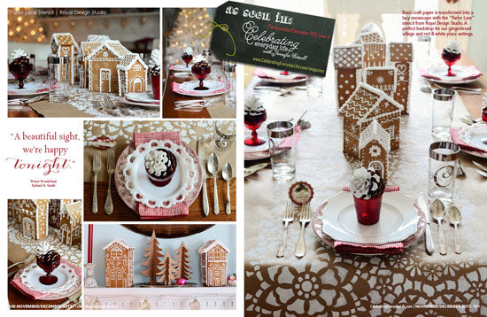 Celebrating Everyday Life Creates a Winter Wonderland with Parlor Lace Stencil