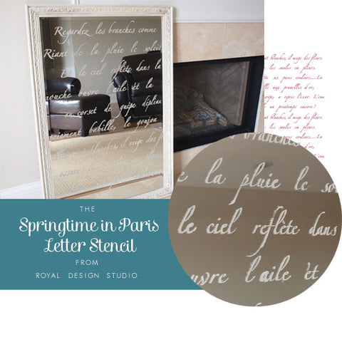 Springtime in Paris Lettering Stencil Transforms a Mirror | French-Inspired Ideas