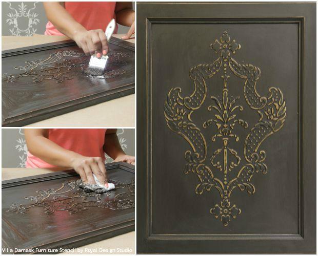 Raise Your Style to New Heights with Stencil Embossing - 10 DIY Home Decorating Ideas using Wall Stencils, Furniture Stencils, and Joint Compound Plaster