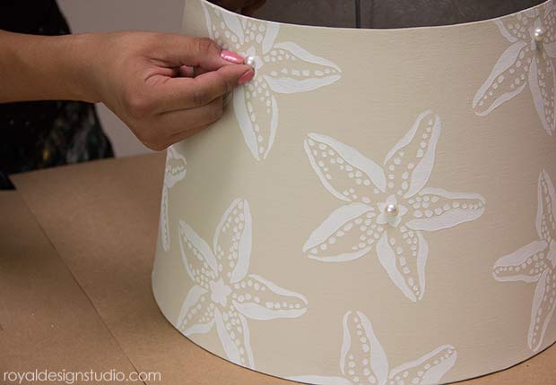 DIY Decor Tutorial: Stenciled Starfish Lampshade