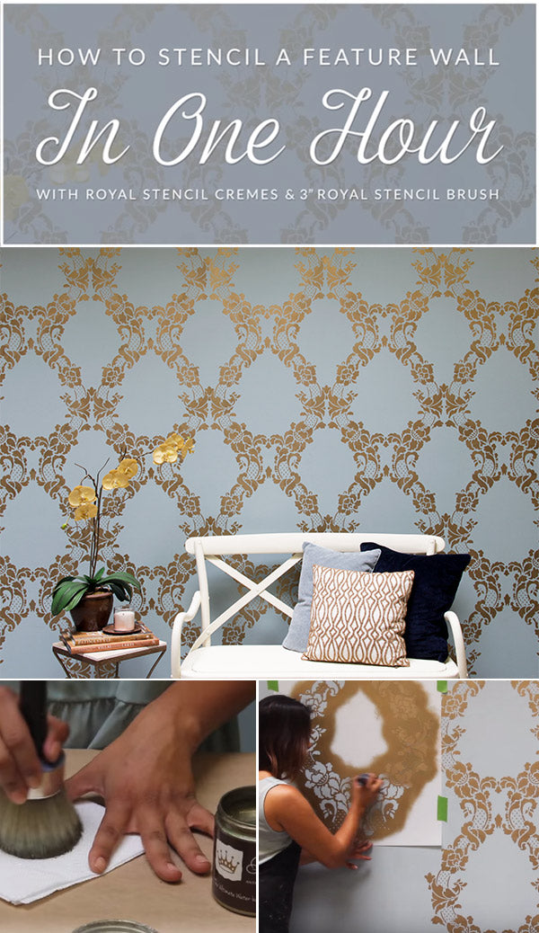How to Stencil an Accent Wall in Only an Hour (VIDEO TUTORIAL) - Royal Design Studio