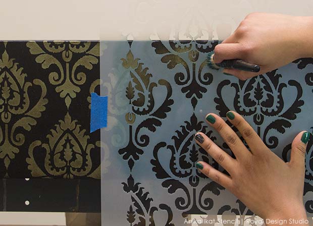 How to Stencil Tutorial: Exotic Ikat Stencils Ikea Furniture Hack - Royal Design Studio