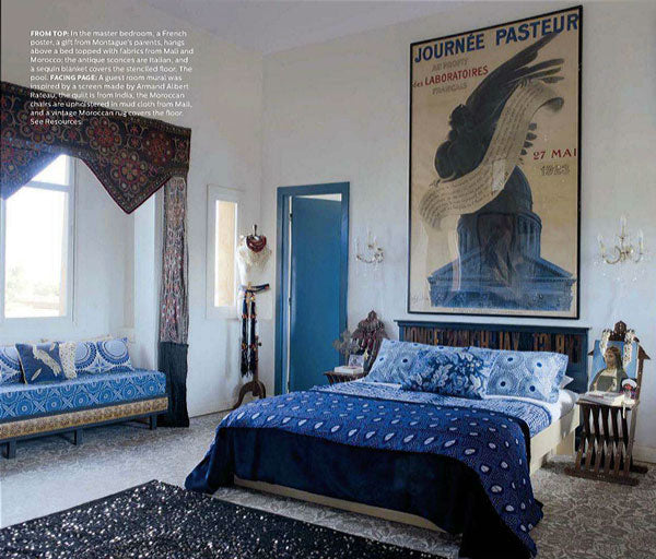 Moroccan Stenciled Bedroom Featured in Elle Decor