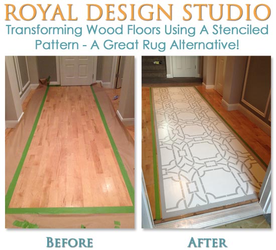 How to transform wood floors using a stenciled pattern and decorative painting