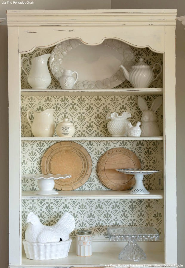 How to Paint a Shabby Chic Bookcase with Furniture Stencils & Chalk Paint