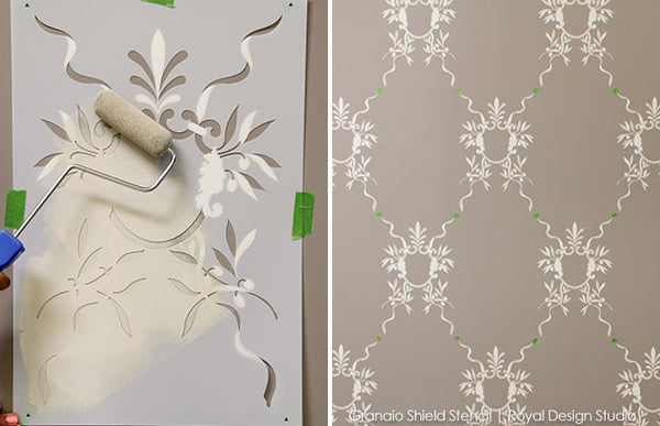Stencil an Accent Wall: Old World is New Again - DIY Tutorial from Royal Design Studio