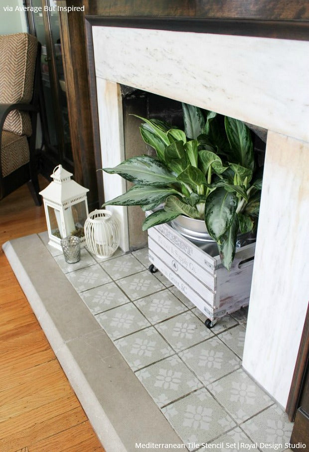 Easy DIY Fix: Painted Floor Makeover & Remodeling using Concrete Floor Stencils from Royal Design Studio