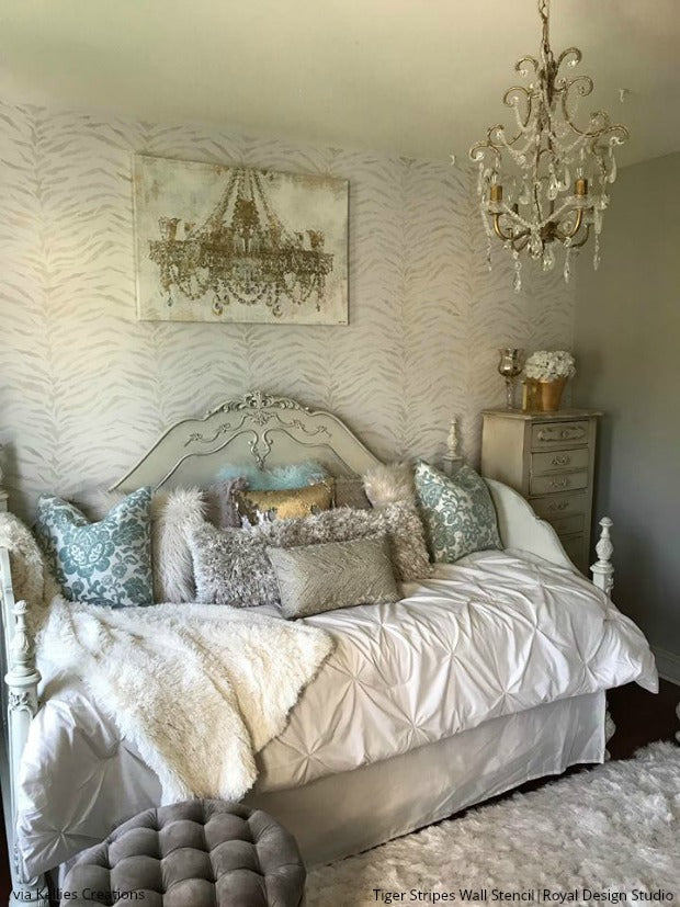 18 Unbelievable Bedroom Wall Stencils that Will Leave You Dreaming - DIY Feature Wall Decor Ideas using Royal Design Studio Stencil Patterns for Painting