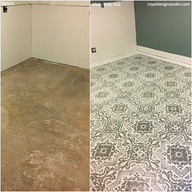 The BEST Before + After Projects: Winning Stenciled Spaces using Wall Stencils, Floor Stencils, and Furniture Stencils for Painting from Royal Design Studio - DIY Home Decor Ideas