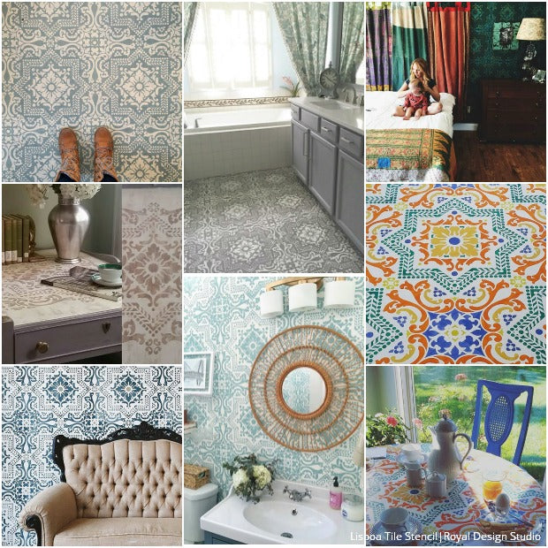 Looking for Insta-Inspiration for Your Next Stencil Project? Check out these gorgeous stenciled interiors! Royal Design Studio Stencils