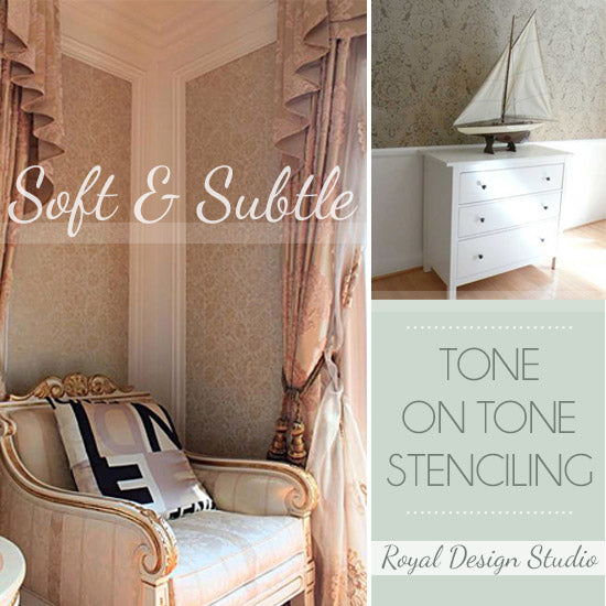 Painted in Similar Tones and Finishes Stencils make for Elegant Decor | Royal Design Studio