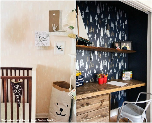 Design Challenge: Colorful vs Neutral Stencil Ideas using Wall Stencils from Royal Design Studio