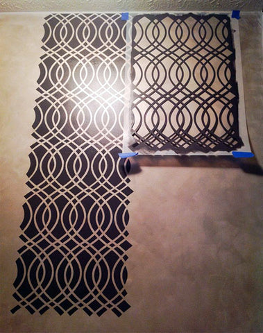 Stenciling process with Teardrop Trellis Stencil from Royal Design Studio