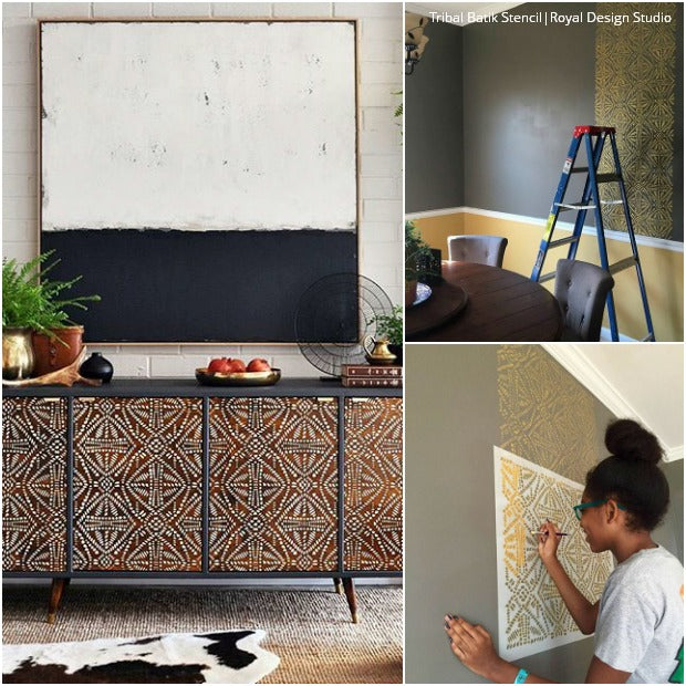 Looking for Insta-Inspiration for Your Next Stencil Project? Check out these gorgeous stenciled interiors! Royal Design Studio Stencils