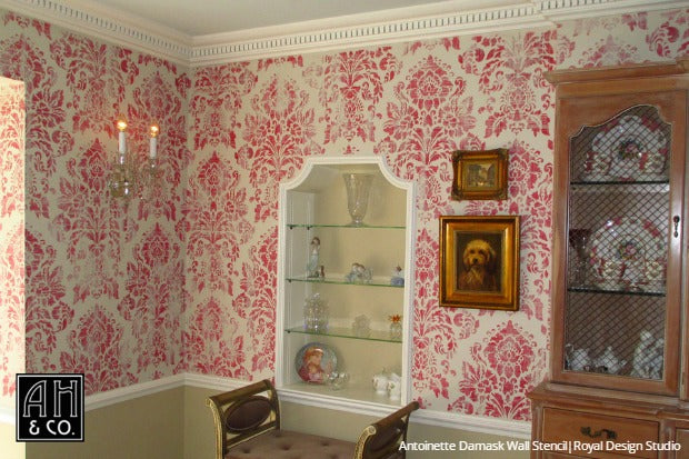 Fresh New Hue for Home Decorating: Stencil Ideas for Pink Interiors from Subtle to Sensational - Royal Design Studio Wall Stencils & Furniture Stencils