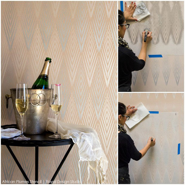 5 Fabulously Easy Ways to Stencil Walls with Metallic Royal Stencil Creme Paints