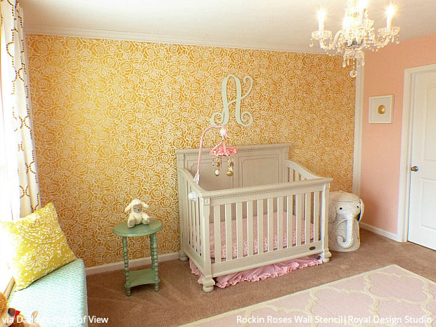 The Cutest Baby Nurseries & Kids Rooms Ever! Home Decorating DIY Ideas using Wall Stencils from Royal Design Studio